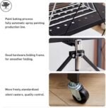 ⁦ستاند معدني قابل للطي بعجل⁩ - الصورة ⁦4⁩